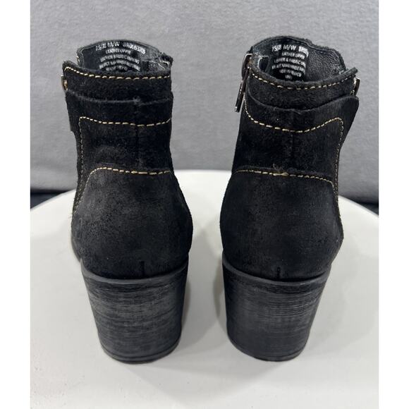 Born Alana Dual Zip Ankle Boots Booties Leather Boho Moto Womens Size 7.5 Black - Picture 10 of 14